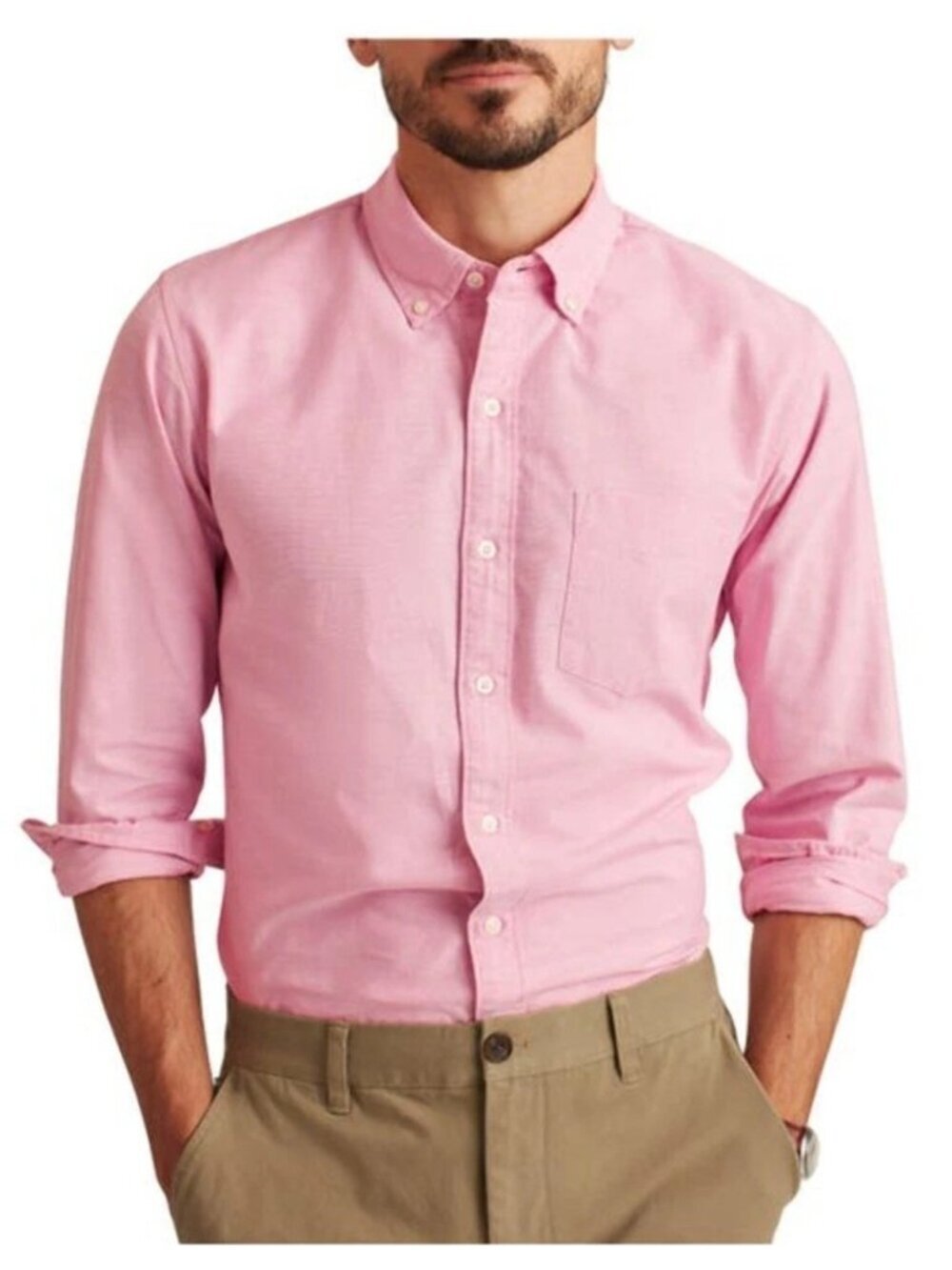 Bonobos Men's M Slim Fit Pink Button-Down Shirt Standard Fit 100% Cotton P0578